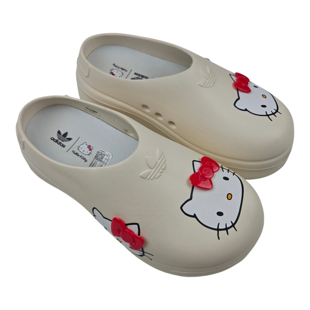 Adidas x Hello Kitty Adifom Stan Smith Mule 8 Off White Bow Slip On Clogs IE9127